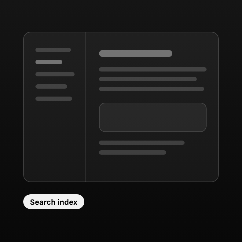 A documentation site with sidebar and search