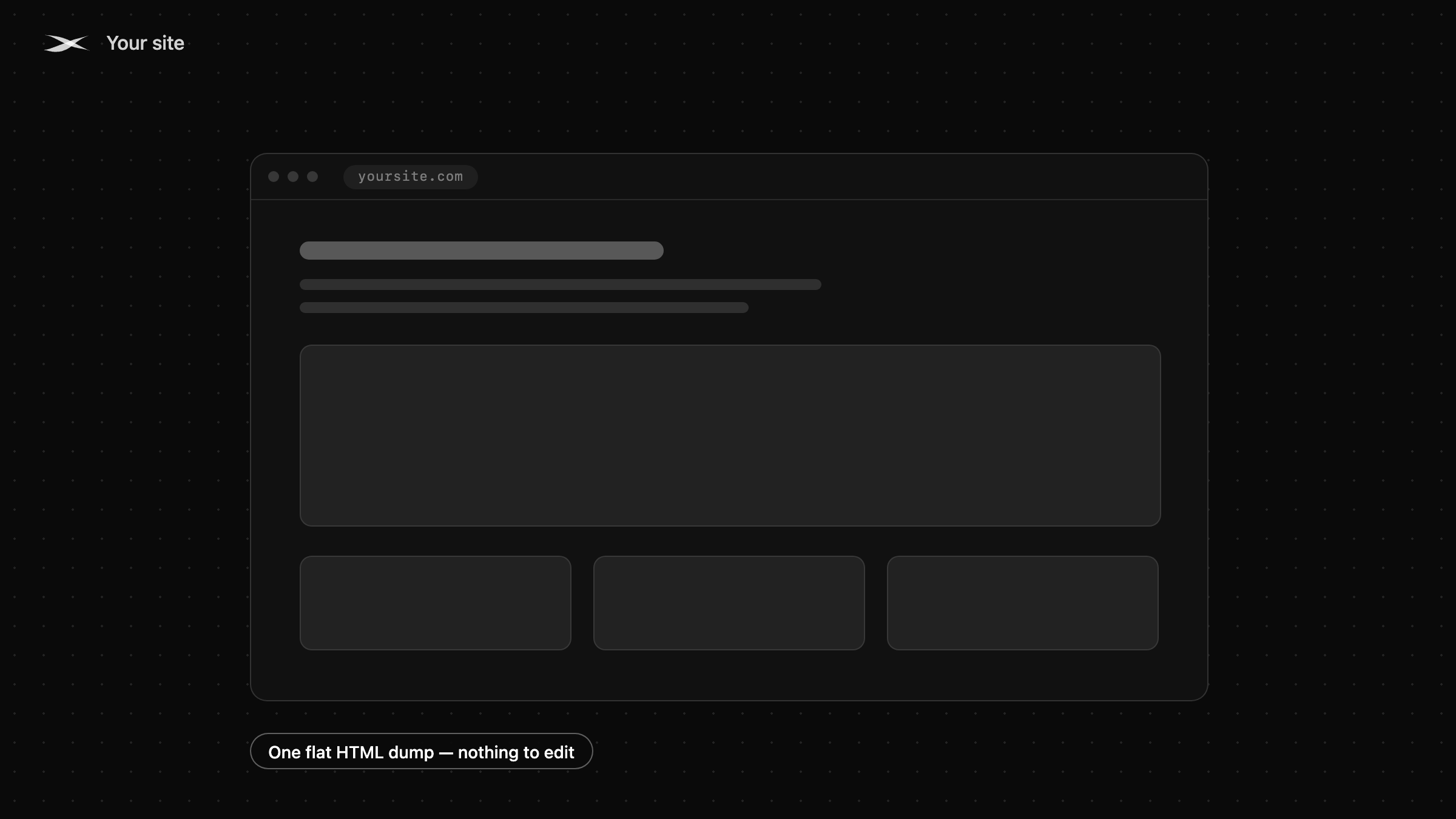 A cloned page as a flat HTML dump