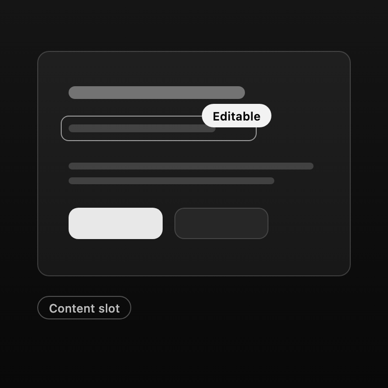 A landing page with an editable content slot