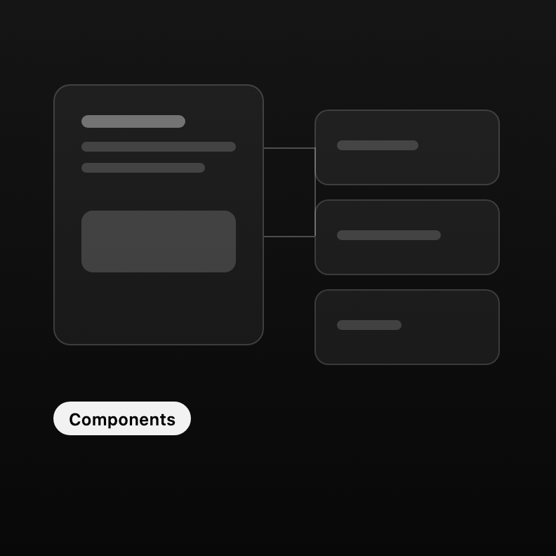 A page split into reusable components